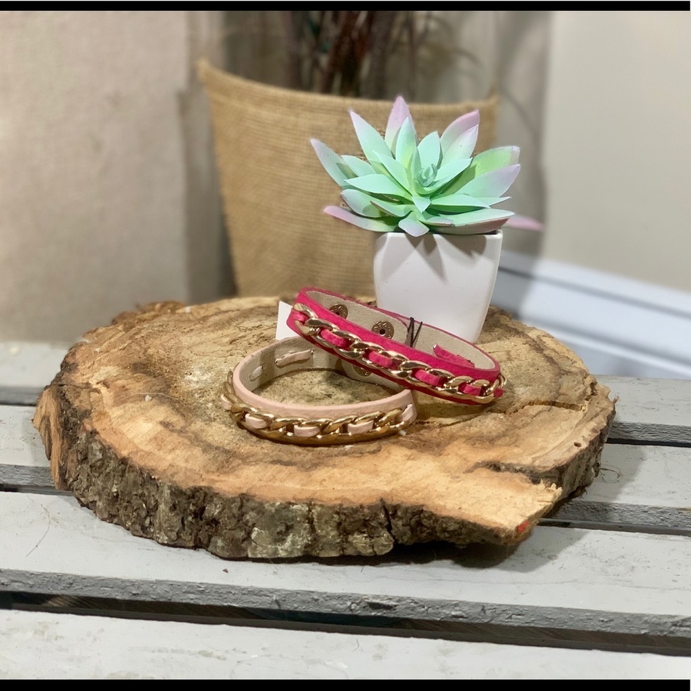 Zenzii  bangle with gold chain and snap